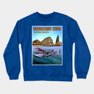 GALAPAGOS ISLANDS ECUADOR  Imperial Airways Travel and Tourism Advertising Print Crewneck Sweatshirt